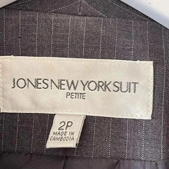 Jones New York Suit Striped Lined Stylish Professional Career Office Women’s Bla - Picture 15 of 16